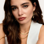 Aretes Curva Bañados en Oro 18k