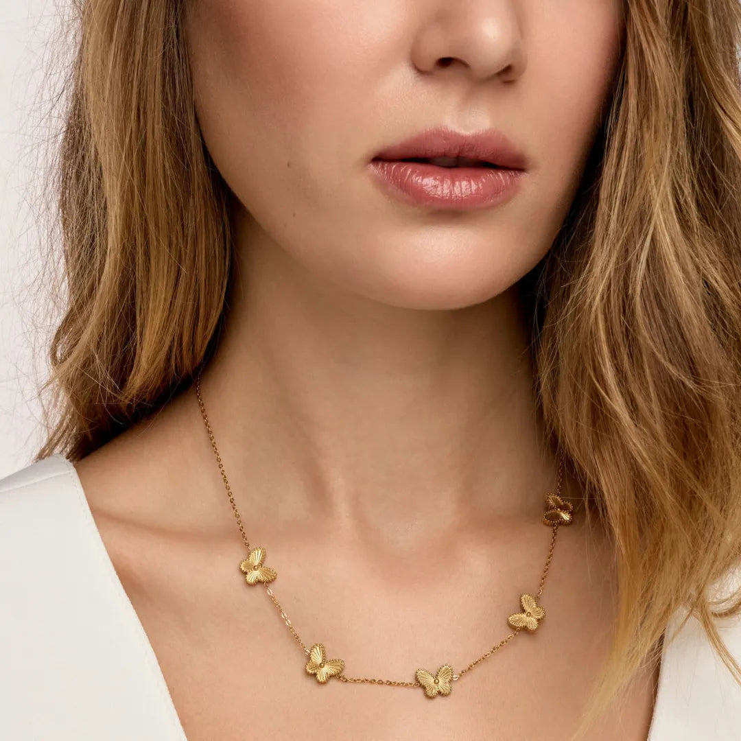 Collar Mariposa Bañado en Oro 18k