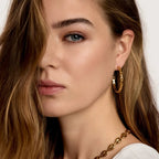 Aretes Eslabones Bañados en Oro 18k