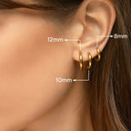 Trío de Aretes de Aro Slim Bañados en Oro 18k