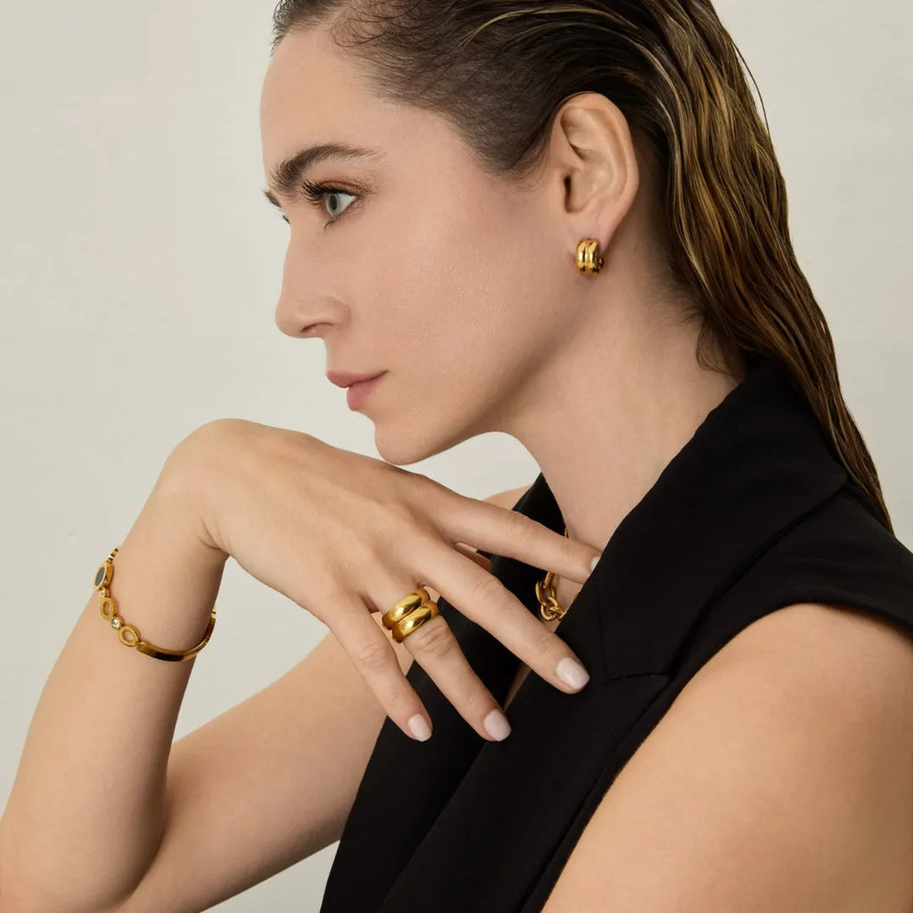 Aretes Mine Bañados en Oro 18k