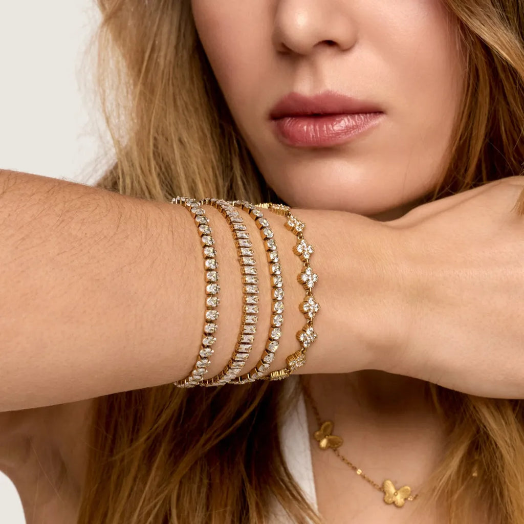 Pulsera Riviera Clásica Bañada en Oro 18K