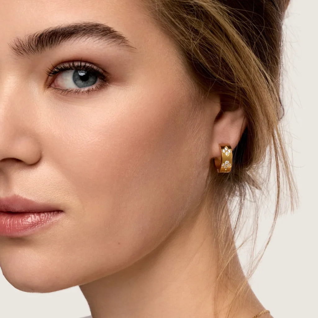 Aretes Amiche Bañados en Oro 18k