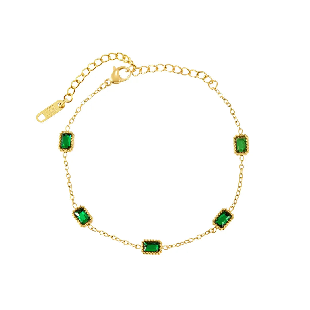 Pulsera Rubí Bañada en Oro 18k
