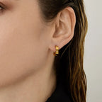 Aretes Glamour Bañados en Oro 18k