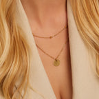 Collar Doble Círculo Slim Bañado en Oro 18k