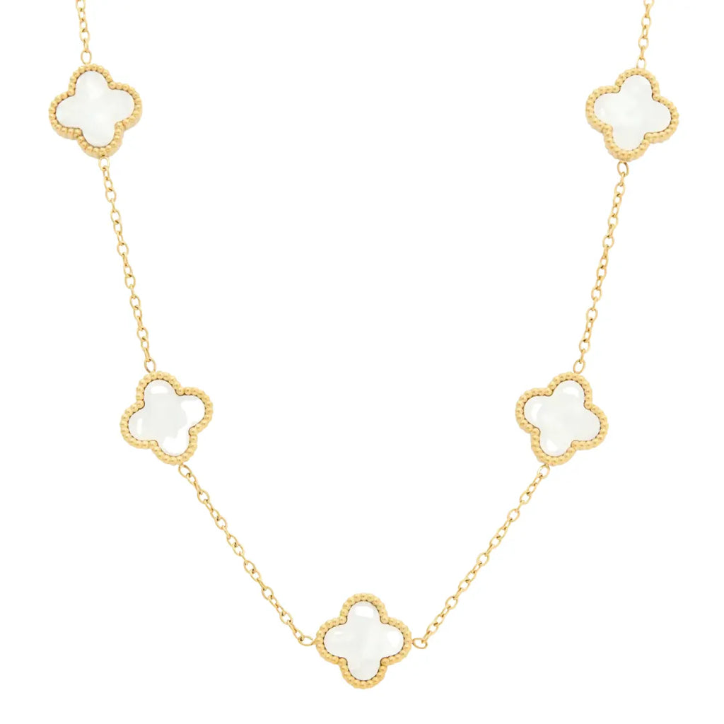 Collar Trébol con Acabado en Oro de 18K