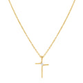 Collar Cruz con Piedra Bañado en Oro 18k
