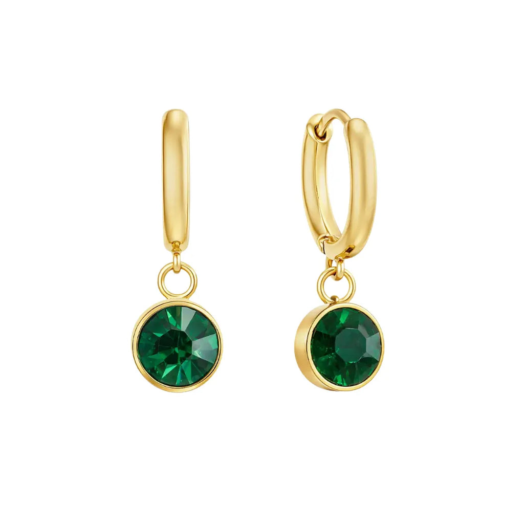 Aretes Punto Esmera Bañados en Oro 18k