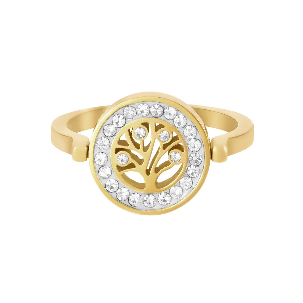 Anillo Árbol de la Vida Bañado en Oro 18k