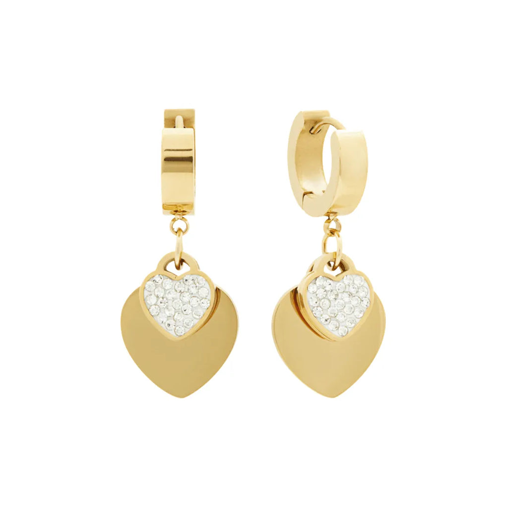 Aretes Corazón Bañados en Oro 18k