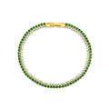 Pulsera Duo Esmera Cristal Bañada en Oro 18k