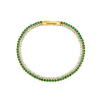 Pulsera Duo Esmera Cristal Bañada en Oro 18k