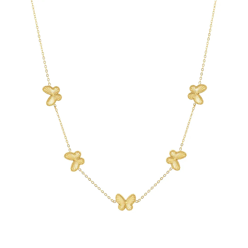 Collar Mariposa Bañado en Oro 18k