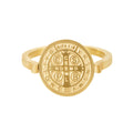 Anillo San Benito Bañado en Oro 18k