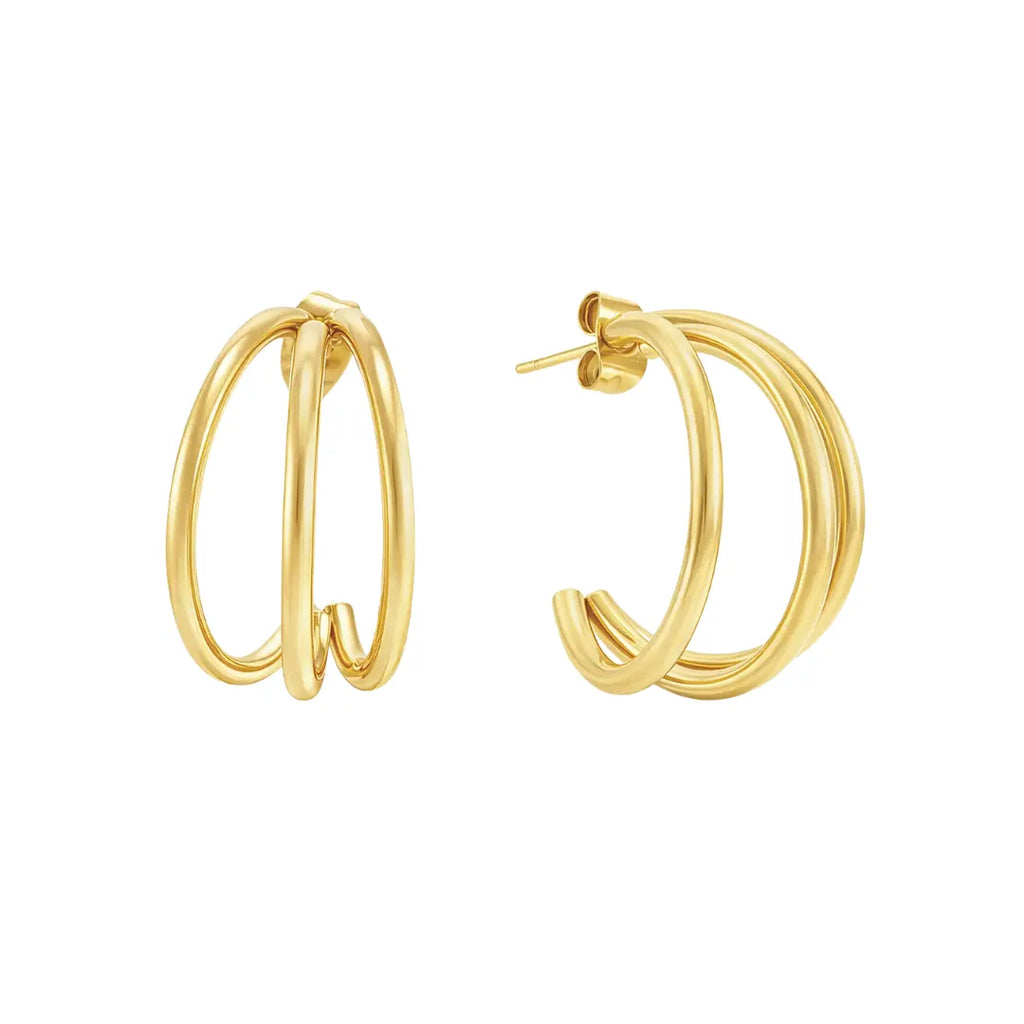 Aretes Eloa Bañados en Oro 18k