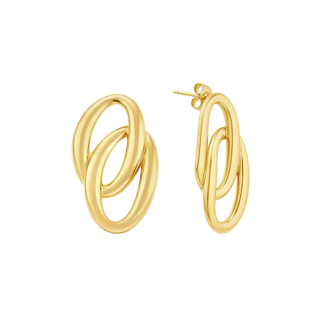 Aretes Elize Bañados en Oro 18k