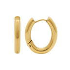 Aretes Oval Bañados en Oro 18k
