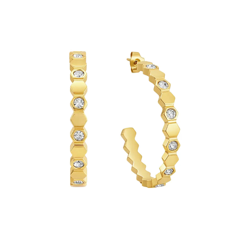 Aretes Lisboa Bañados en Oro 18k