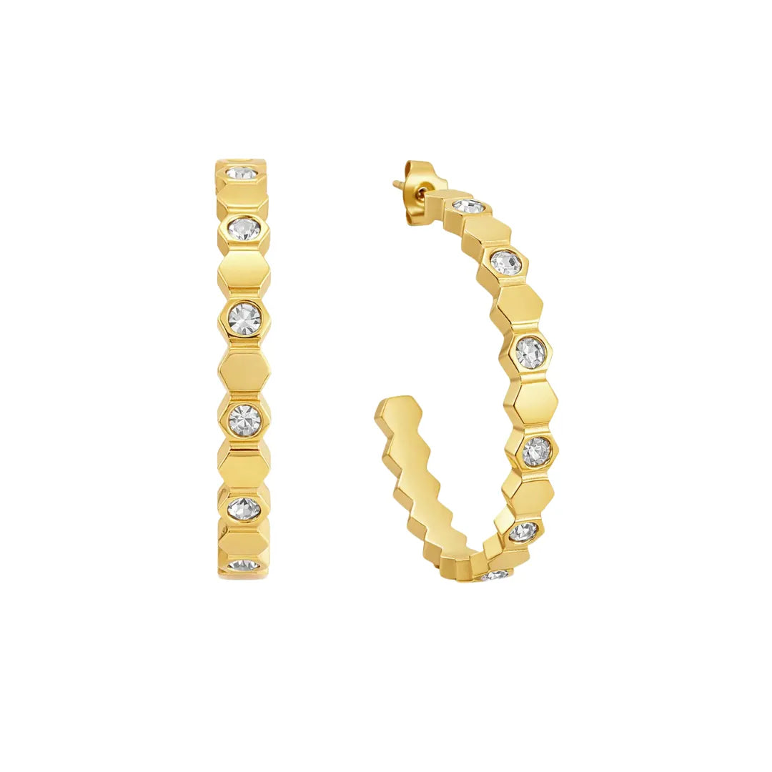 Aretes Lisboa Bañados en Oro 18k