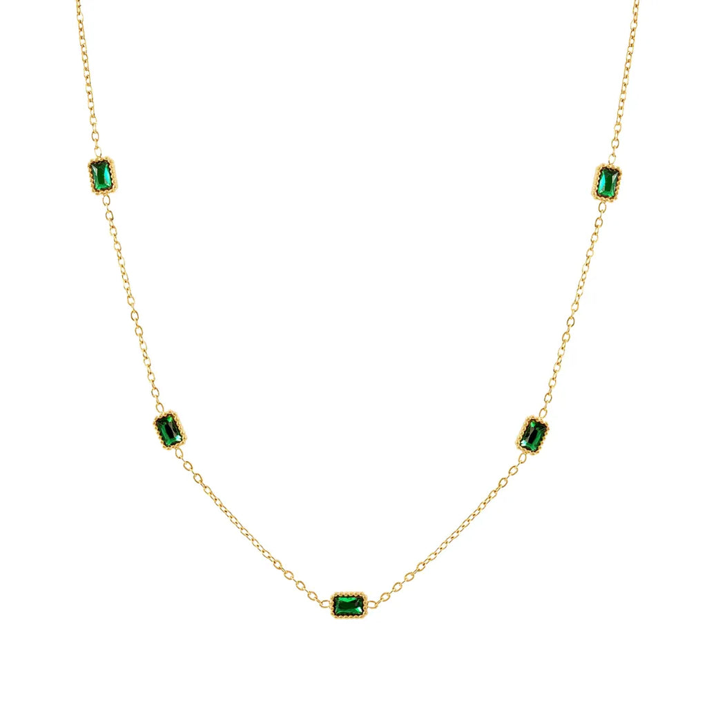 Collar Rubí Bañado en Oro 18k
