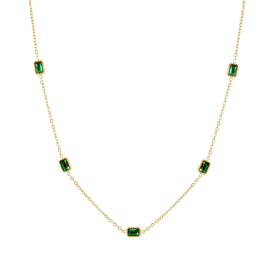 Collar Rubí Bañado en Oro 18k