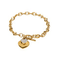 Pulsera de Eslabones Corazón Bañada en Oro 18k
