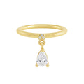Anillo Colgante Gota Bañado en Oro 18k