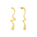 Aretes Curva Bañados en Oro 18k