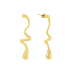 Aretes Curva Bañados en Oro 18k
