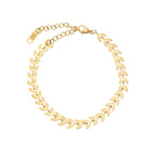 Pulsera Hojas Bañada en Oro 18K