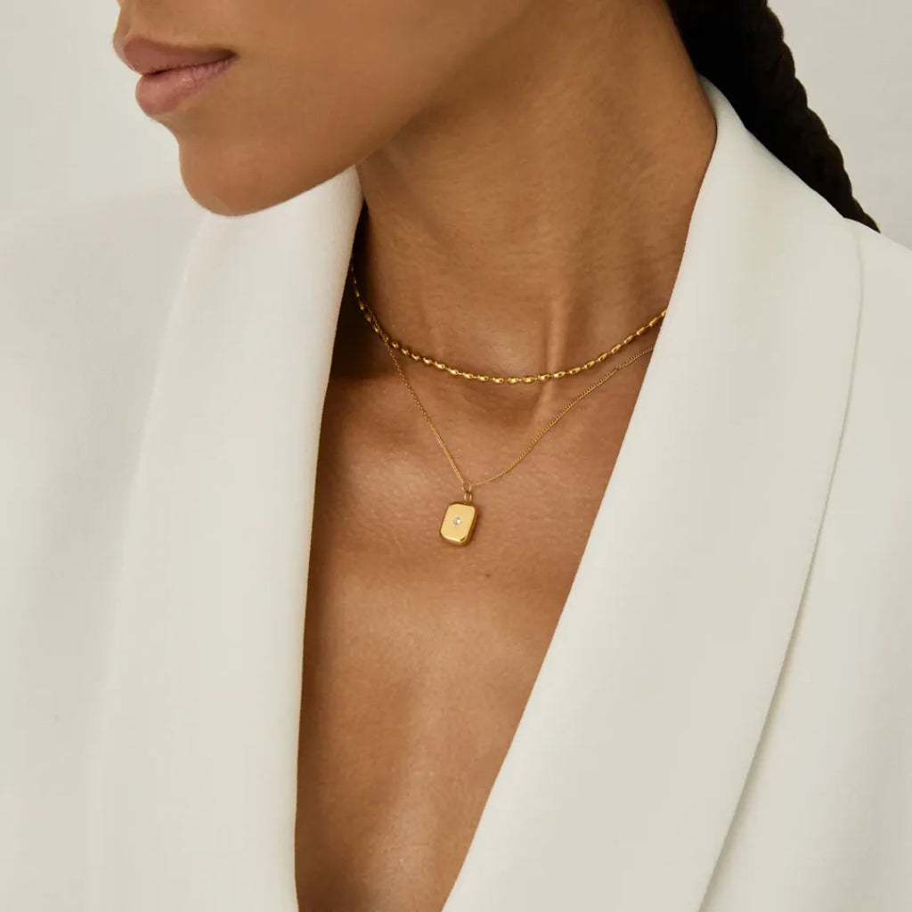 Collar Doble Milano con Acabado en Oro de 18K
