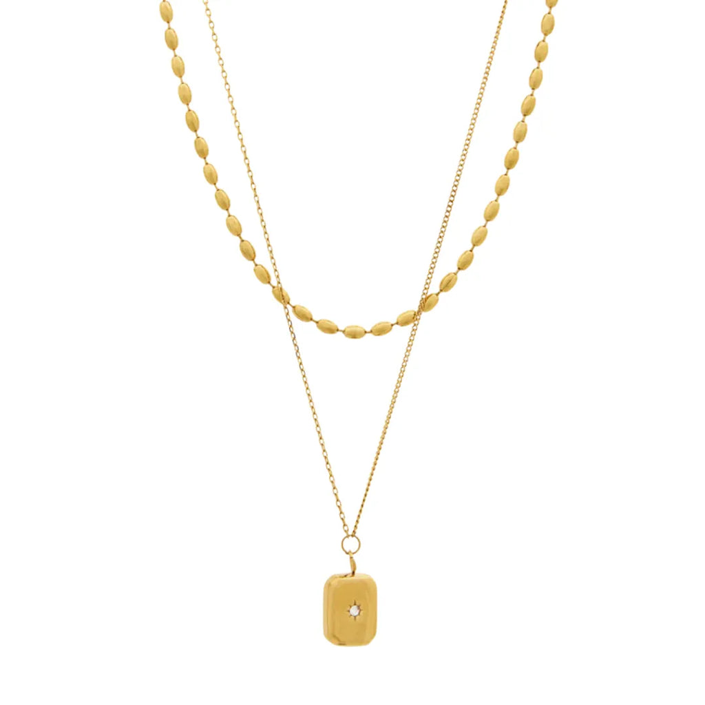 Collar Doble Milano con Acabado en Oro de 18K