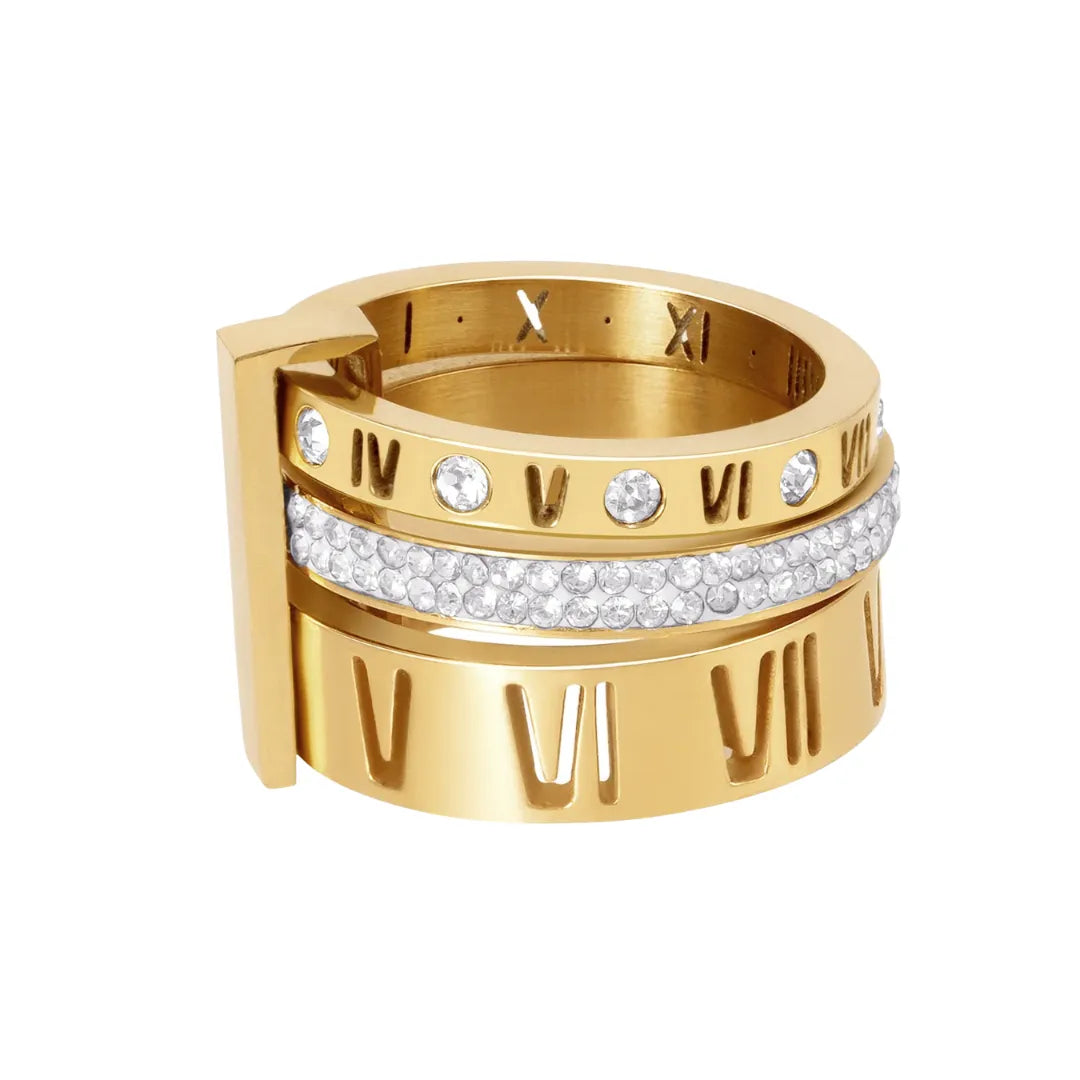 Anillo Triple Kialle con Acabado en Oro de 18K