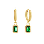 Aretes Rubí Bañados en Oro 18k