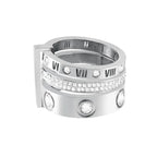 Anillo Triple Elegance con Acabado en Oro de 18K