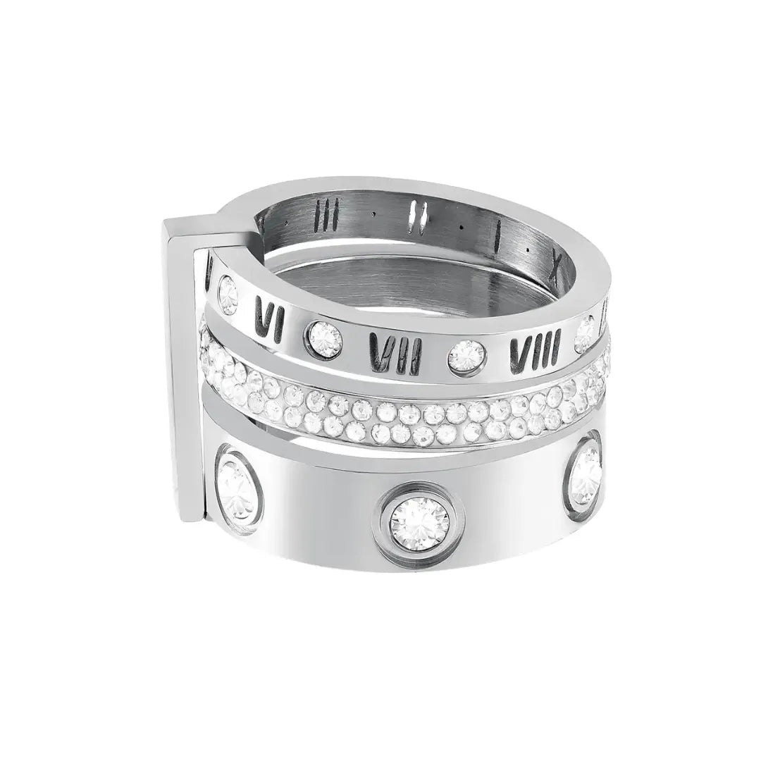 Anillo Triple Elegance con Acabado en Oro de 18K