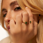 Anillo Esmera Bañado en Oro 18k