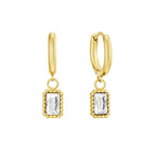 Aretes Rubí Bañados en Oro 18k