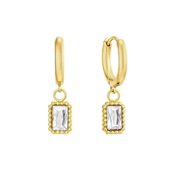 Aretes Rubí Bañados en Oro 18k