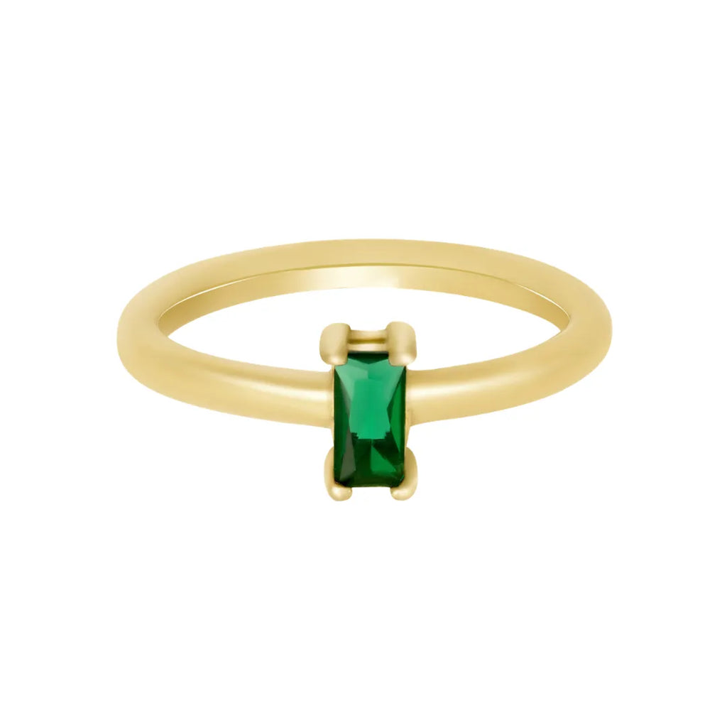 Anillo Esmera Bañado en Oro 18k