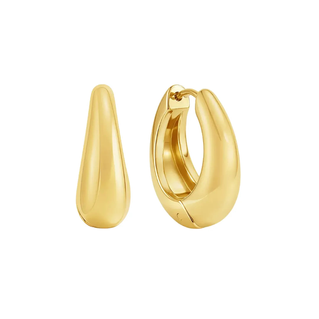 Aretes Clásico 12MM Bañado en Oro 18k