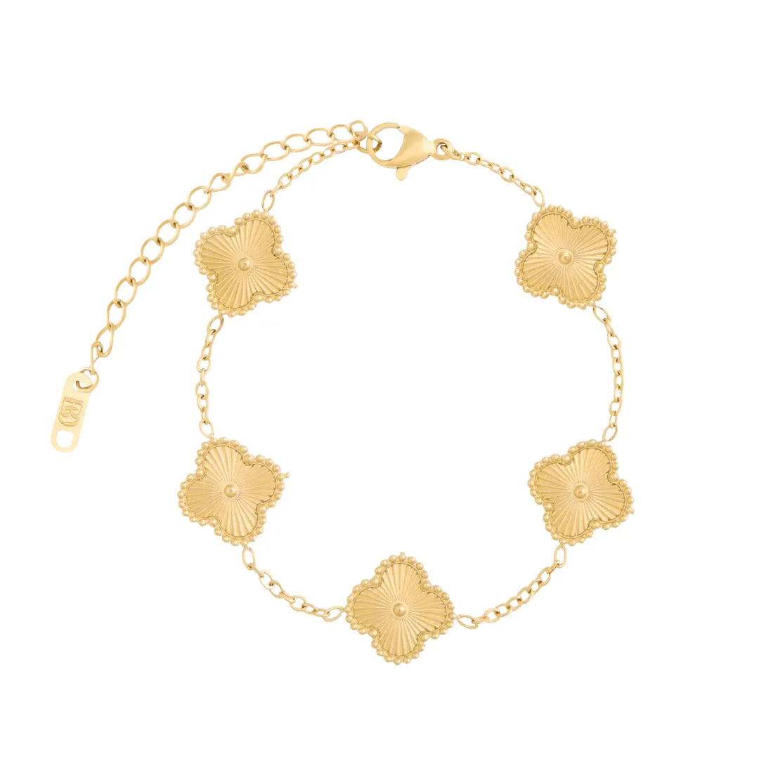 Pulsera Trébol con Acabado en Oro de 18K