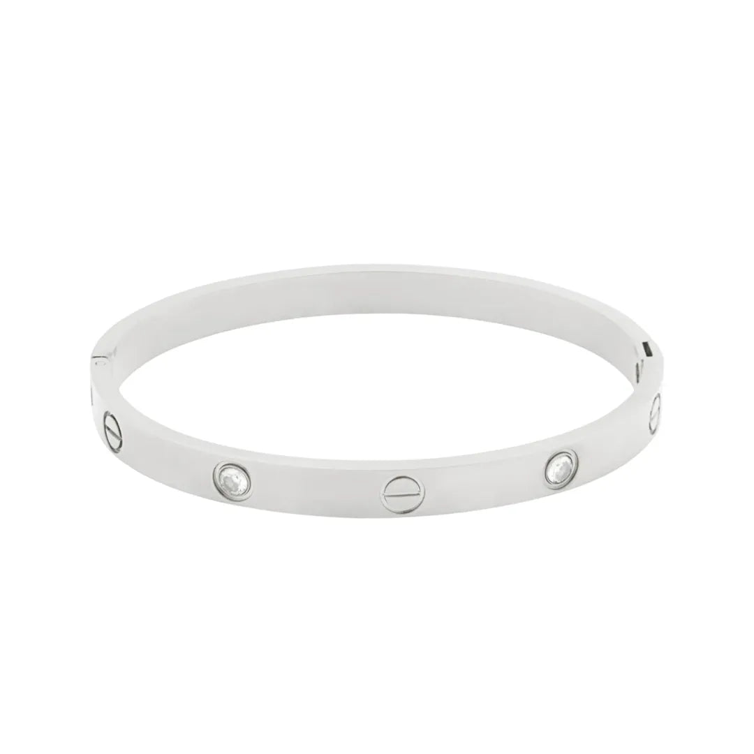 Brazalete Glamour con Piedras - Plata
