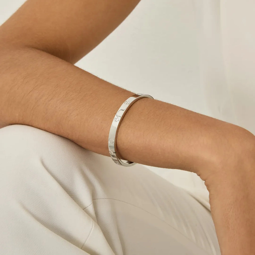 Brazalete Glamour con Piedras - Plata