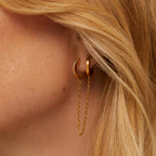 Aretes Julia 2 Perforaciones Bañados en Oro 18k