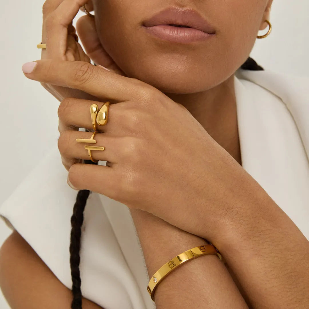 Anillo Esplendor Bañado en Oro 18k - Ajustable