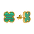 Aretes Trébol Bañados en Oro de 18K
