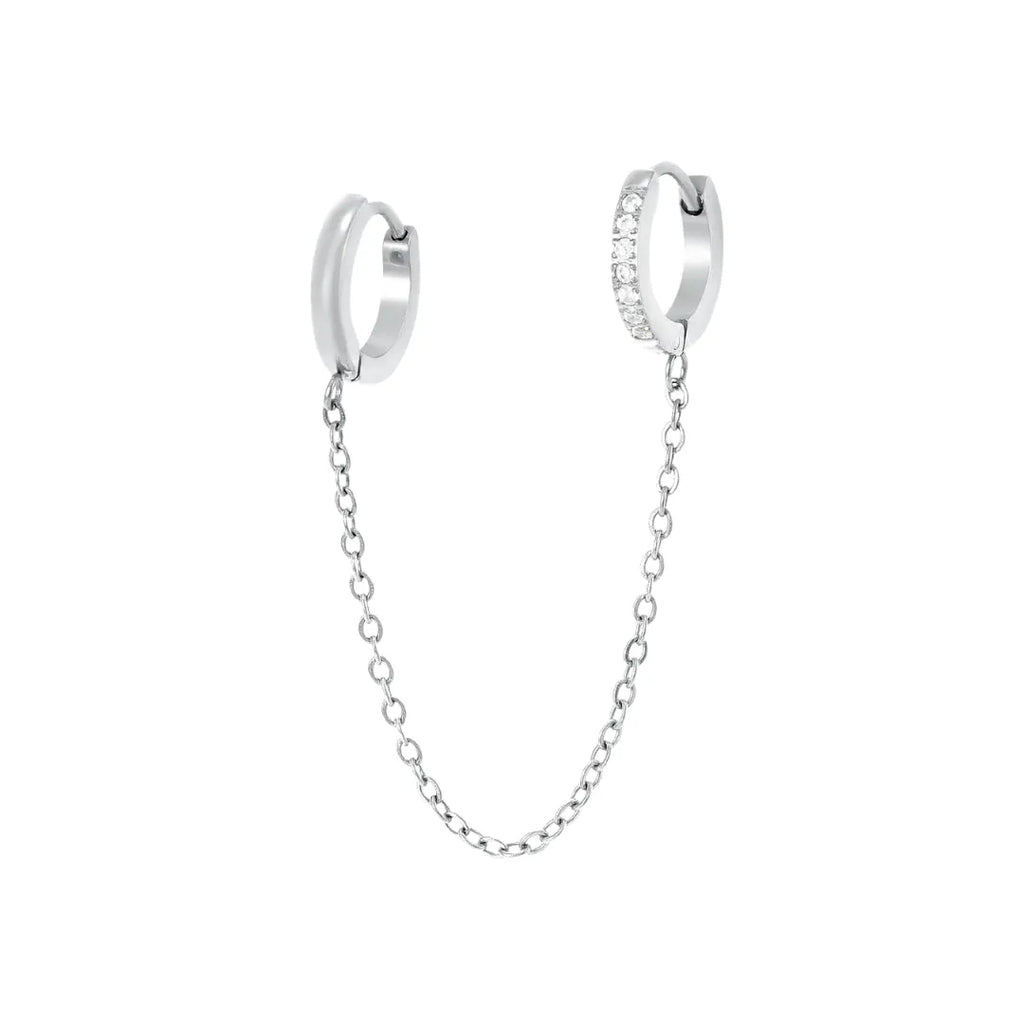 Aretes Julia 2 Perforaciones Bañados en Oro 18k