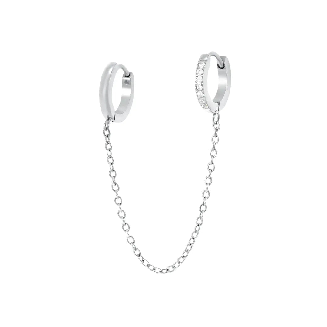 Aretes Julia 2 Perforaciones Bañados en Oro 18k